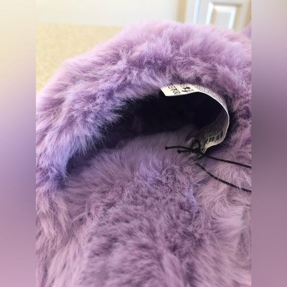 Forever 21 Plush Home Slippers Lavender Size L Soft Faux Fur New - Picture 5 of 12